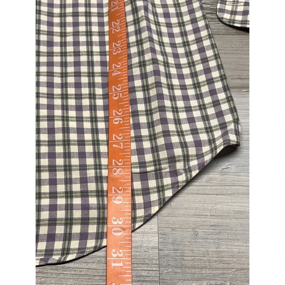 Ralph Lauren Mens Button Down Shirt Blake Cotton Purple Green Check Plaid Size L